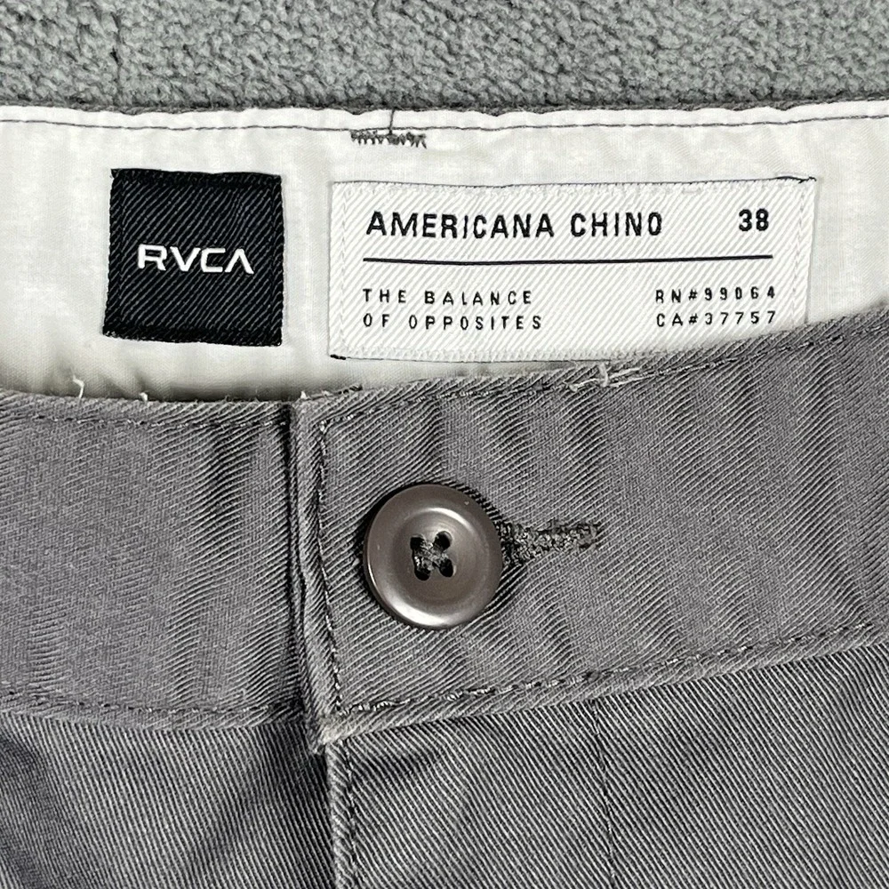 RVCA Week-End Americana Chino Shorts Mens 38 Charcoal Gray Heavy Duty Outdoors